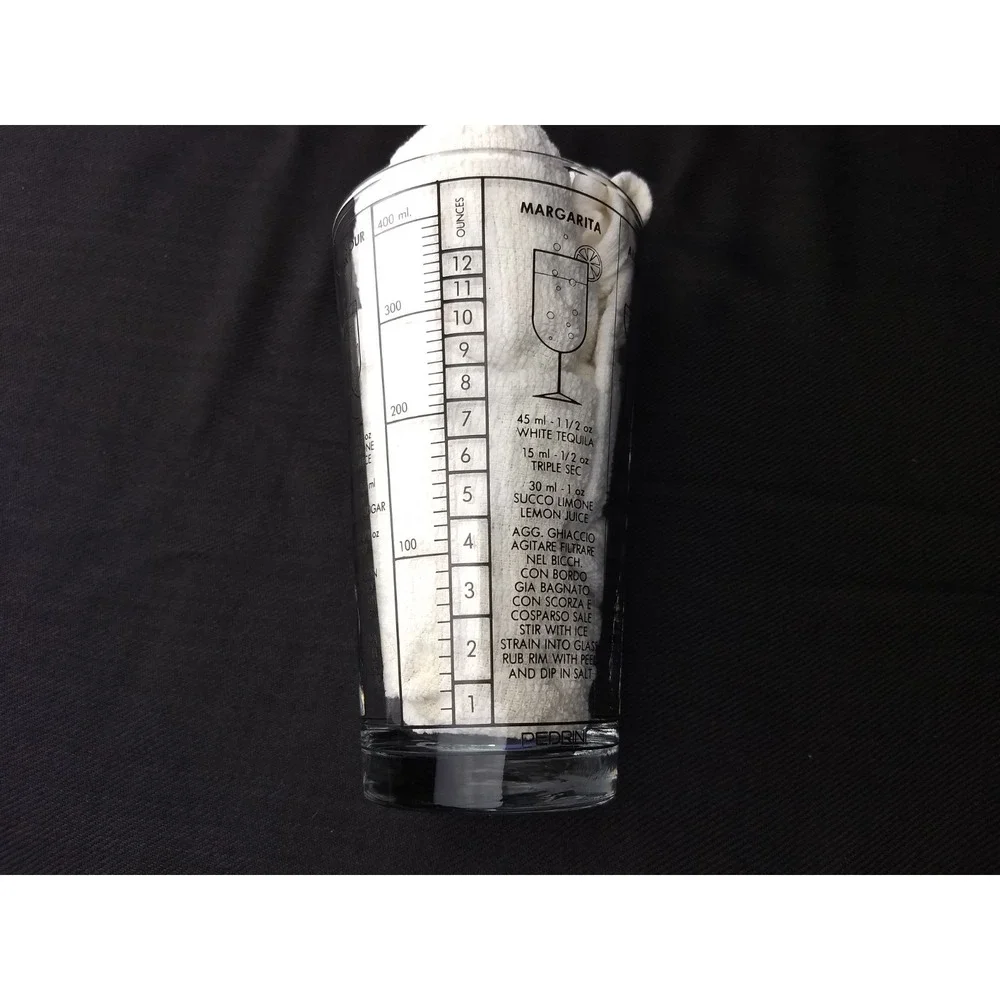 Libbey Cocktail Mixed Drink Recipe Glass‎ Tumbler & Stainless Spoon Barware Vtg